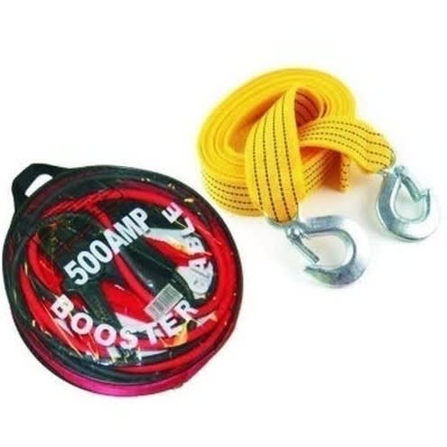 500Amp Booster Battery Jumper Cable + Towing Rope