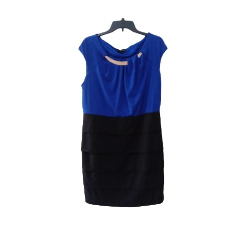 Women's Short Dress- Blue And Black
