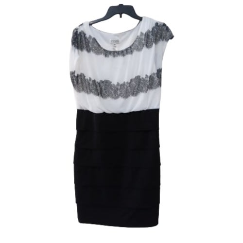 Young Women's Short Dress- White & Black