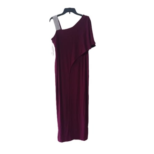 Red Long With Silver Fleated Hand Women's Dress