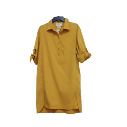 Gold Shirt with Slit Sided Bow Tie Sleeve