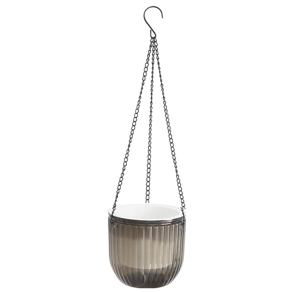 1 Set Hanging Flowerpot Plants Flower Pot Self-Watering Flowerpot Grey