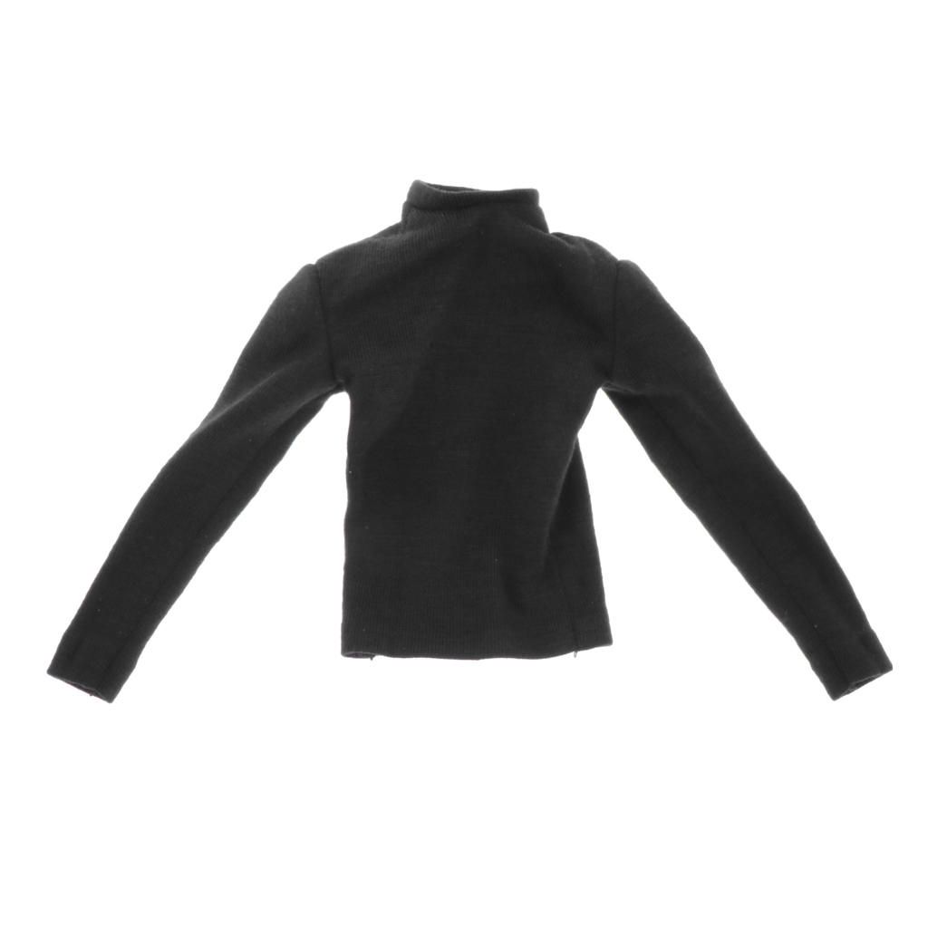 1/6 Male Long Sleeve Sweater Turtleneck Knit For 12'' Action Black