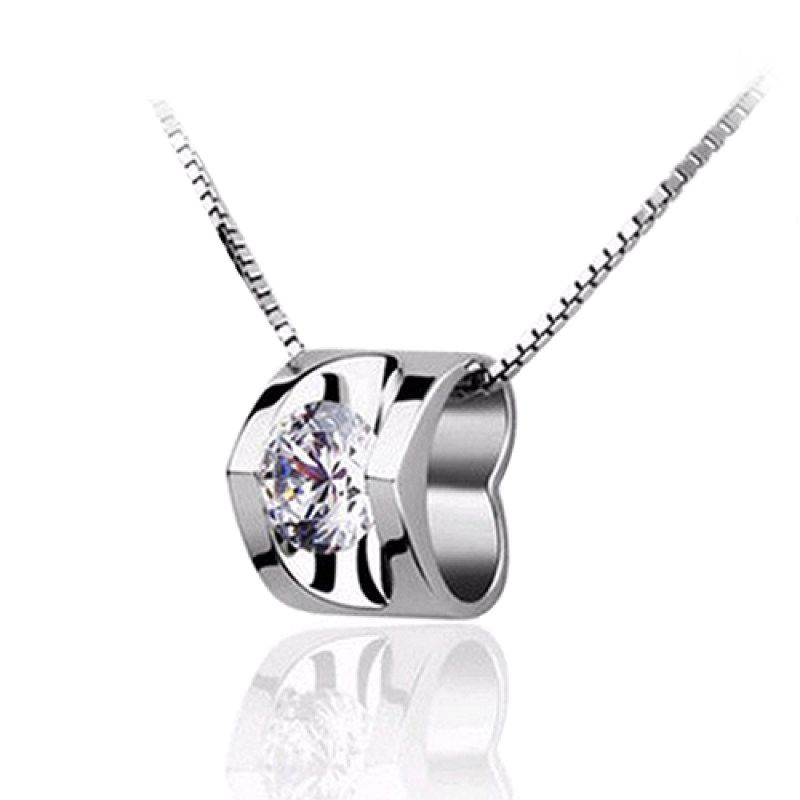 Women's Fashion 3D Love Heart Shape Shining Charming-White