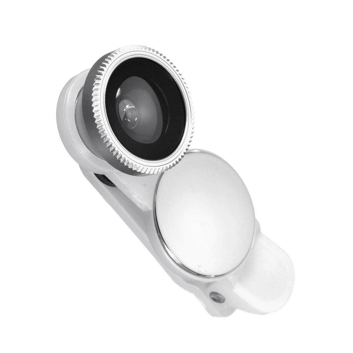 Universal 3 In 1 Fish Eye Wide Angle Micro Zoom Camera Lens Kit For Mobile Phone Silvery