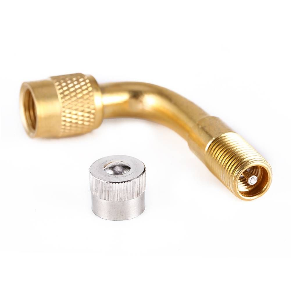 Air Tyre Valve Extension 90 Degree Brass Adaptor Auto Car