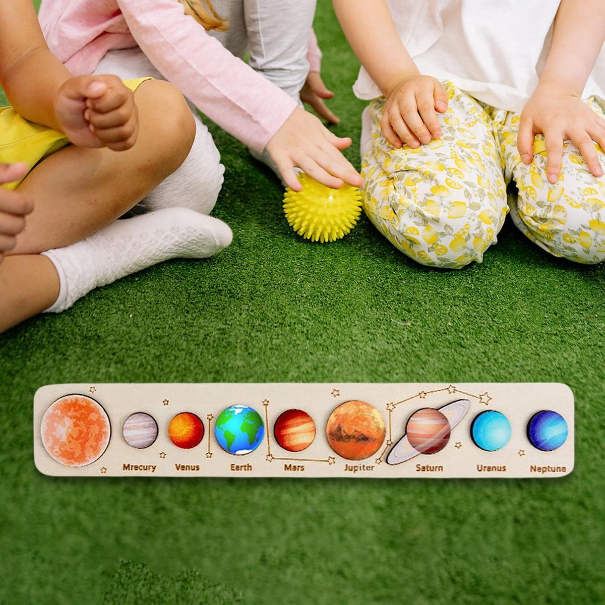 Solar System Board Game Eight Planets Wood Color B