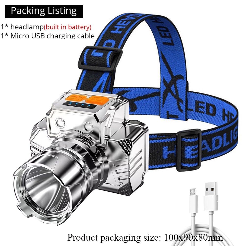 Portable Camping LED Headlamp USB Rechargeable Head Light Torch Outdoor Emergency Fishing Night