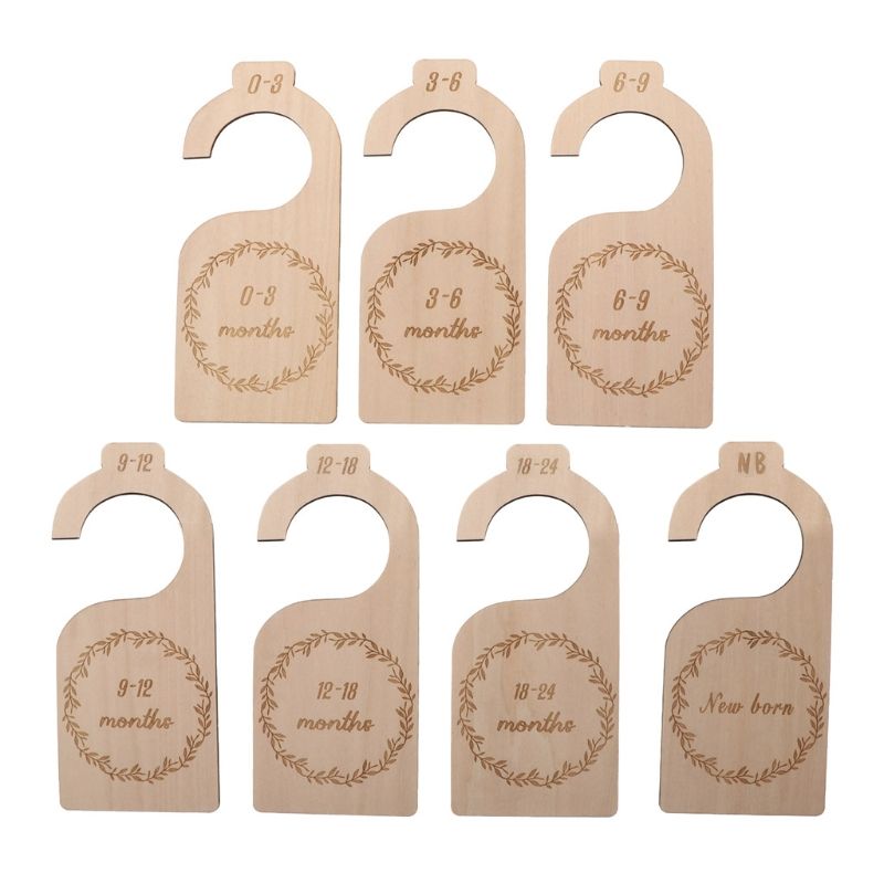 7 Pcs Baby Closet Size Divider Wooden Baby Closet