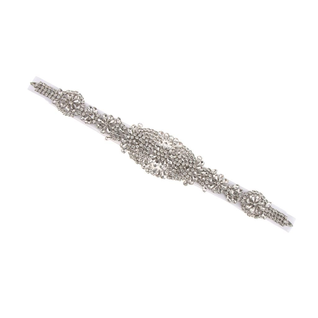 Luxury Crystal Rhinestone Wedding Dress Belt Diamante Bridal Shower K