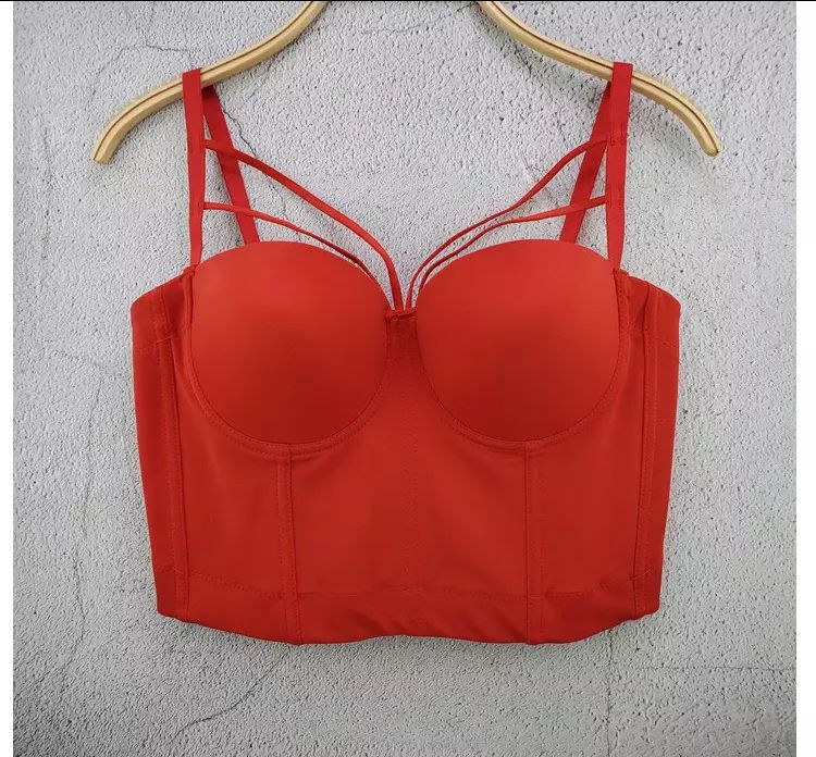 Mesh Push Up Bralet/Corset  -Red