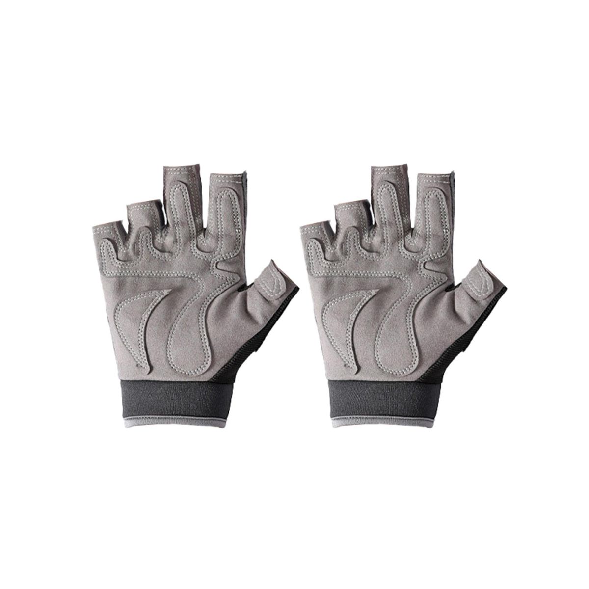 1 Pair Half Finger Anti Skid Fitness Grey