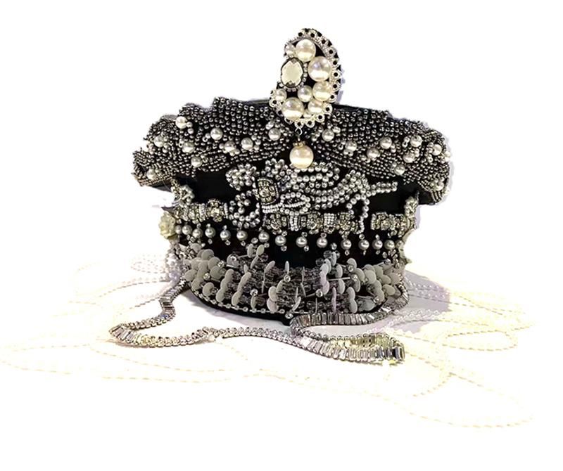 Female  Hats Gold Silver Rivet Fringes  Cap Bar Stage Dancer Singer Performance Accessories Headgear