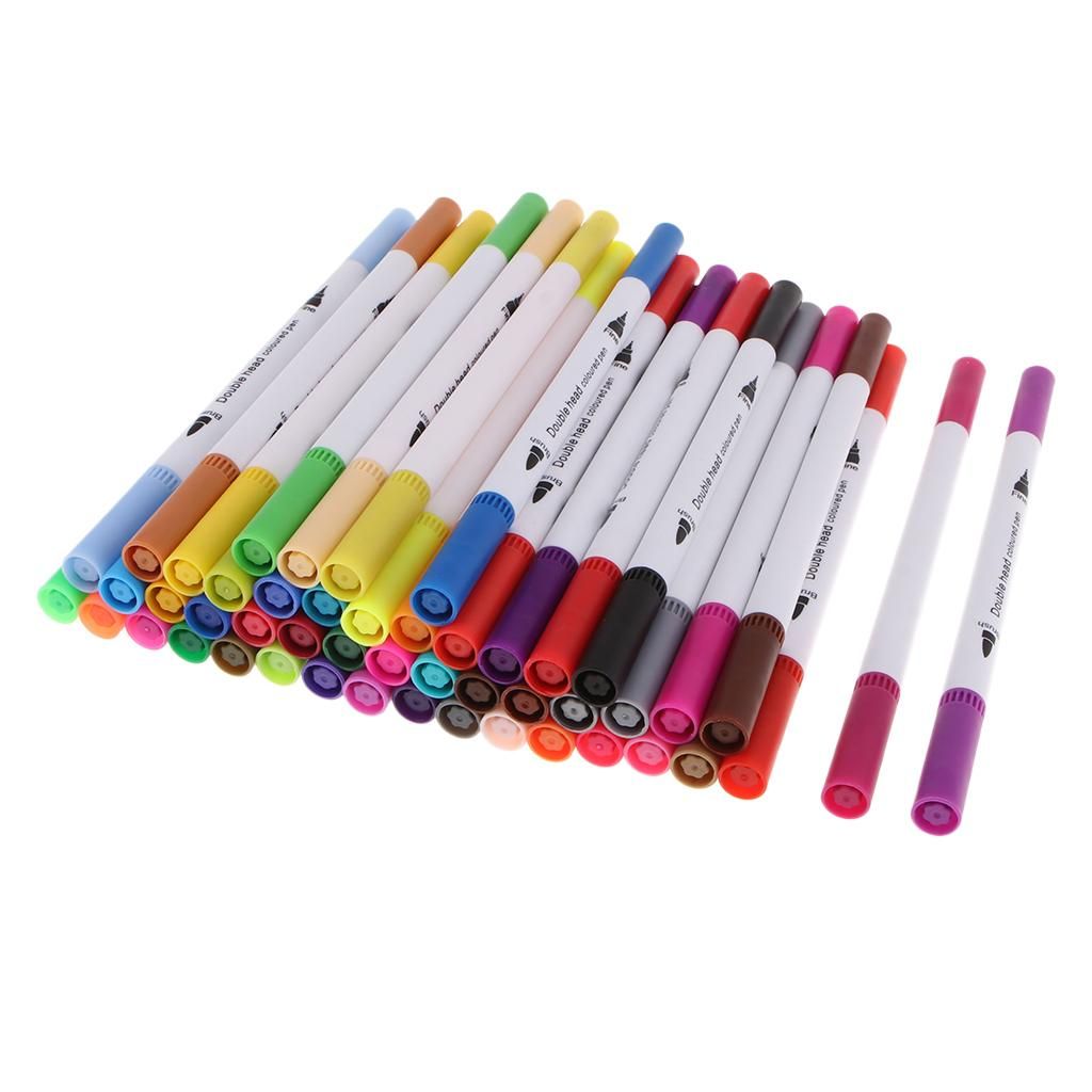 48 Color  Marker Set, Brush Pen Set, Fiber Pens, Watercolor