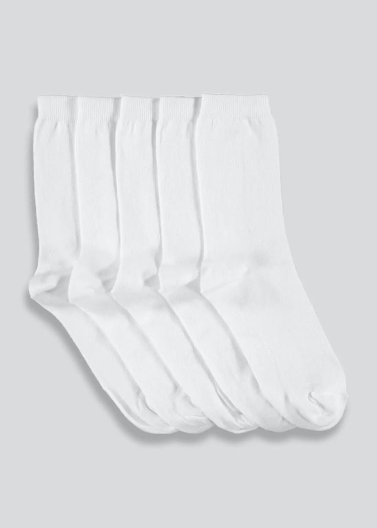 Kids 5 Pack White Ankle Socks
