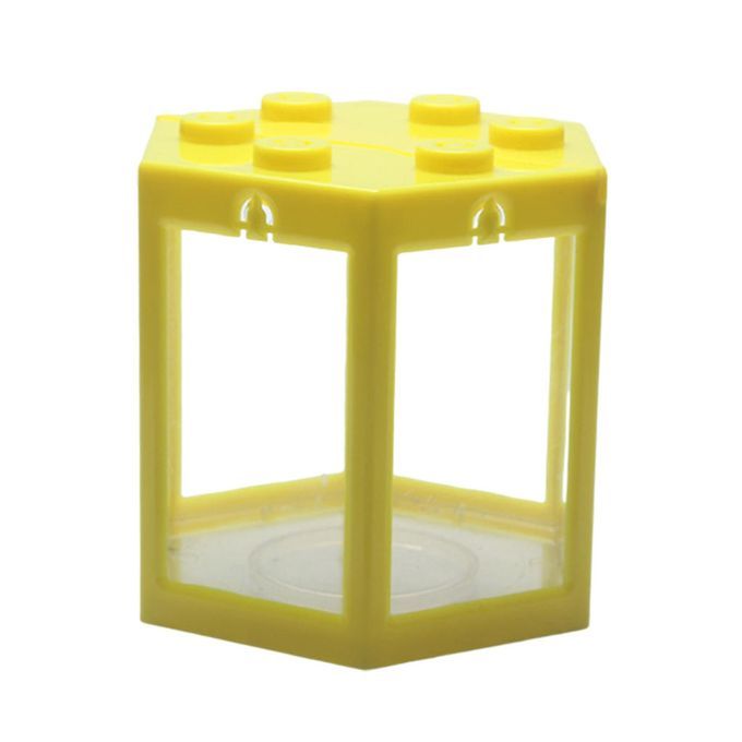 Mini Aquarium Stackable Fish Tank   LED Lamp Light Betta Square Yellow