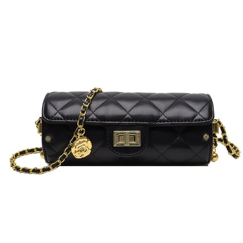 Quilted Sausage Design Leather Purse