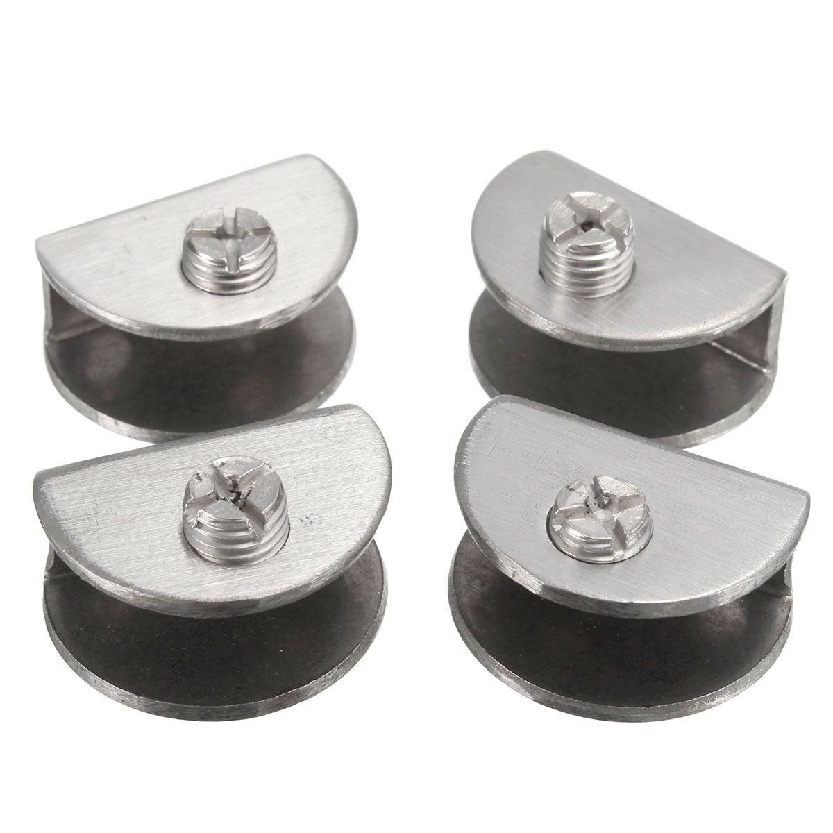 Round Stainless Steel Shelf Wall Partition Glass Bracket Clamps 5-12mm S(5-8mm） Small(5-8mm)
