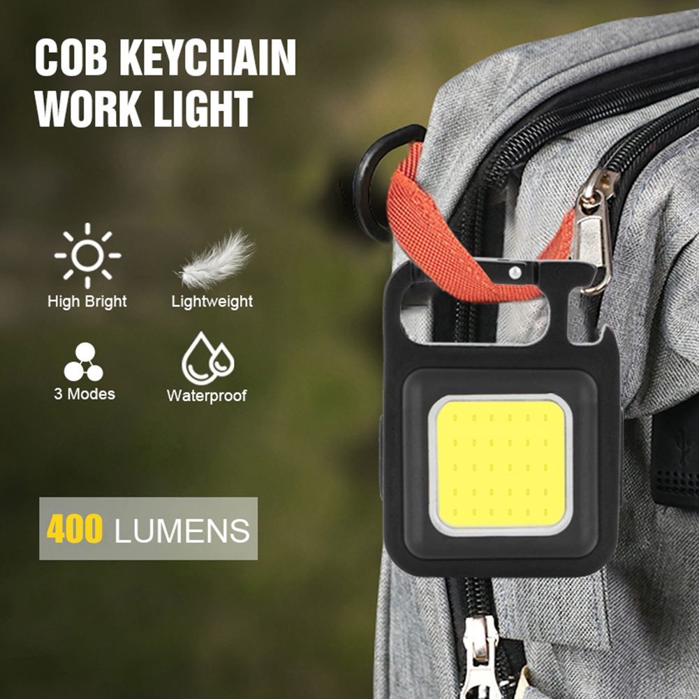 Mini LED Keychain Light USB Rechargeable Pocket Work Light