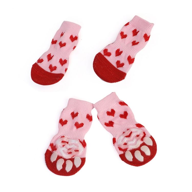 2 Pairs Pet Dog Puppy Cat Shoes Slippers Non-Slip Socks Pet Cute Indoor For Small Dogs Cats Snow Boots Socks