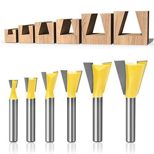 Meihejia 14 Inch Shank Dovetail Router Bit Set  6 Sizes