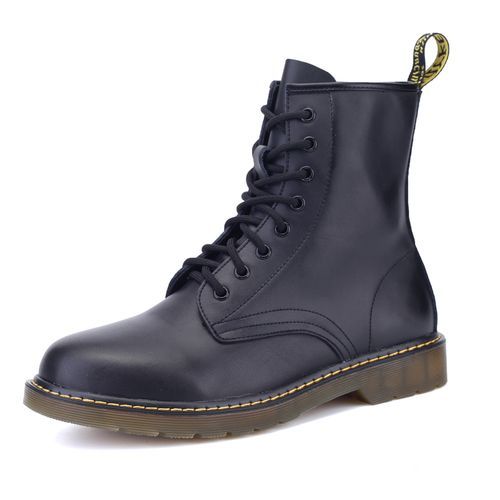 Mens Ankle Top Boots Outdoor Martin Boots-Black