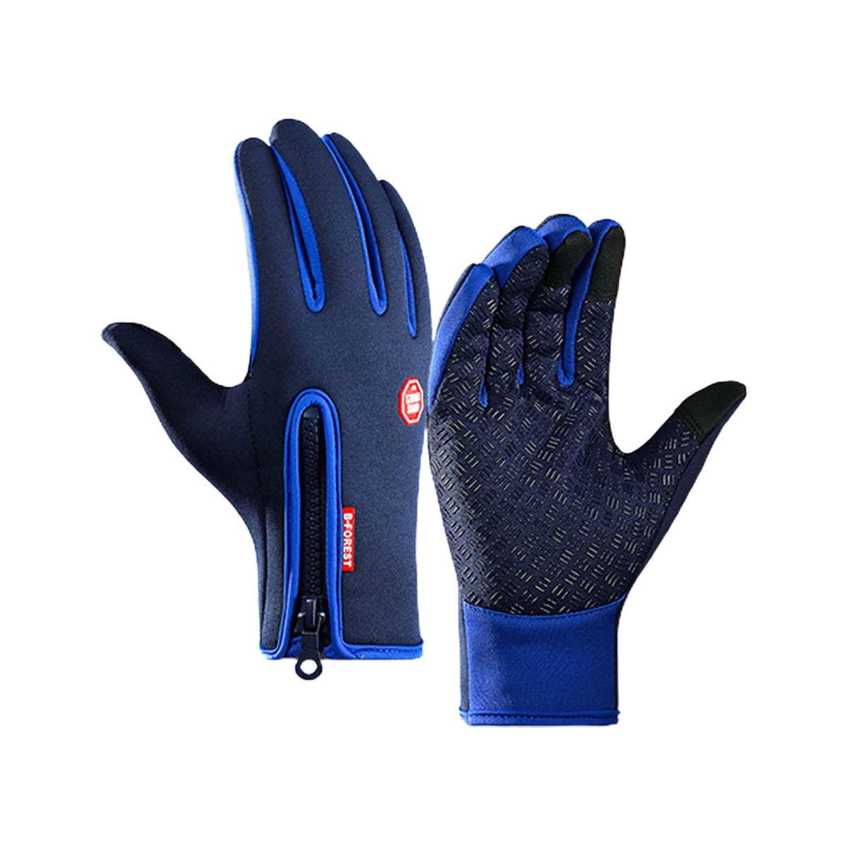 LAOdou 1 Pair Full Finger Touch Screen Finger Gloves-Royal Blue
