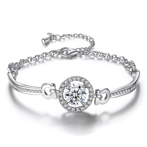 Cubic Zirconia Bangle - Silver