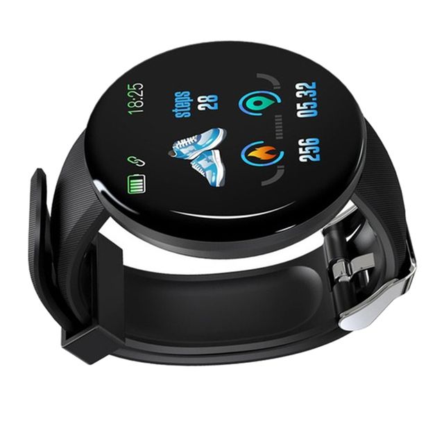 Bluetooth Smart Watch Sports Pedometer Heartrate Black