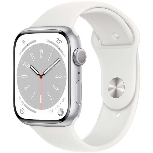 Watch Series 8 GPS 41mm Silver Aluminium Case with White Sport Band