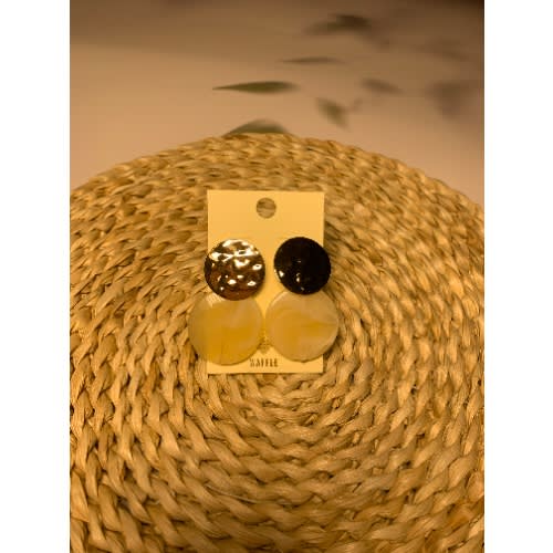 Transparent Crystal Earrings - Cream