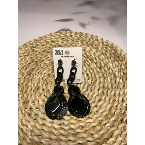 Long Dangling Earrings - Black
