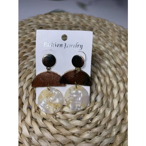 Half Circle Cream Earrings