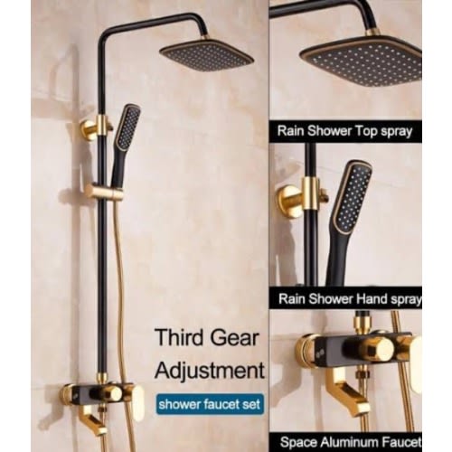 Shower Mixer -Black And Gold
