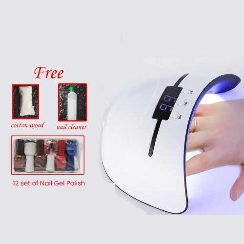 36W UV LAMP NAIL DRIER WITH FREE 12PCS  OF NAIL POLISH