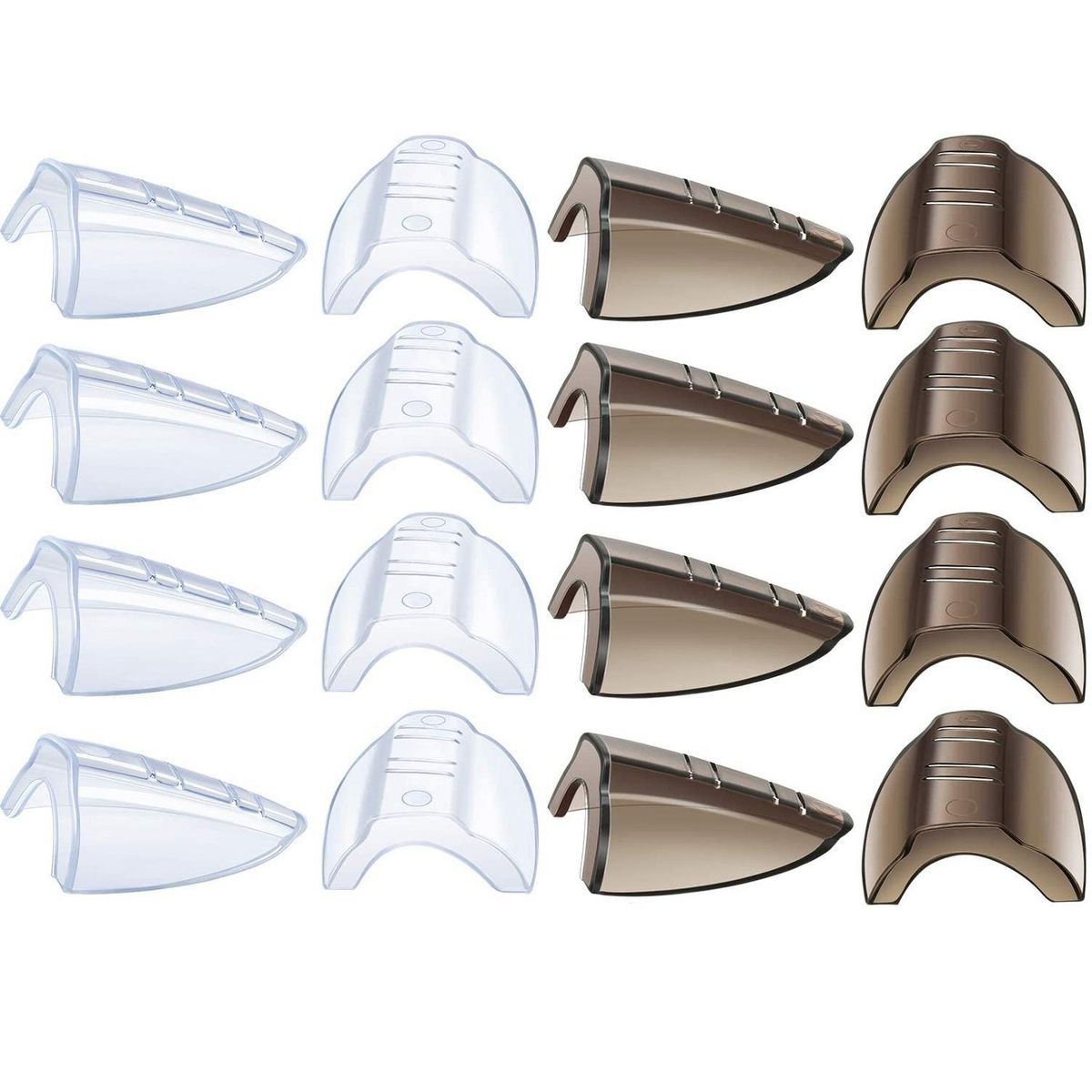 8 Pairs Safety Eye Glasses Side Slip Clear Flexible Slip on
