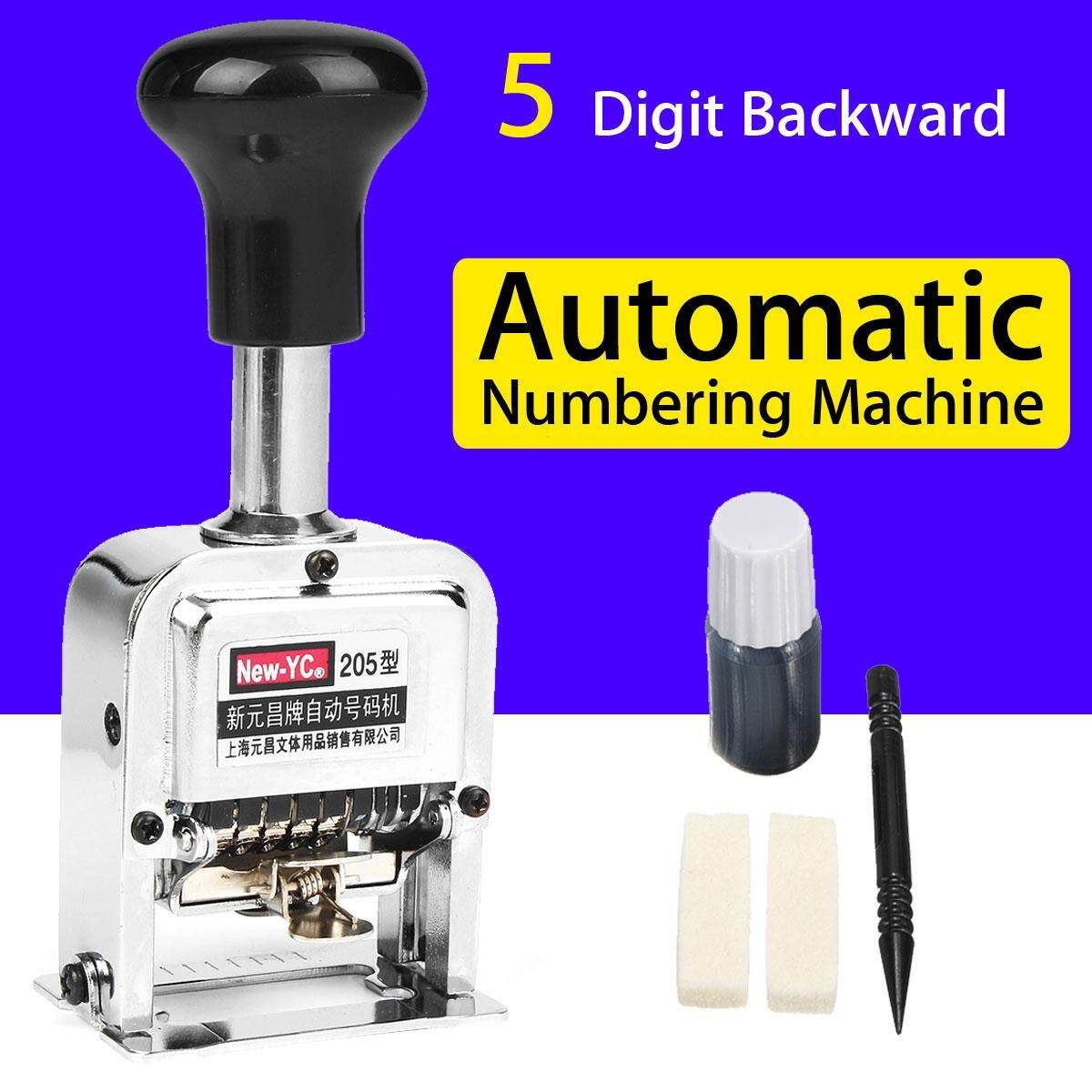 8 Digits Backward Letterpress AUTOMATIC NUMBERING STAMP MACHINE Print Kit 6 Digits