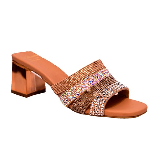 Nila & Nila - Slippers With Stones Design - Peach