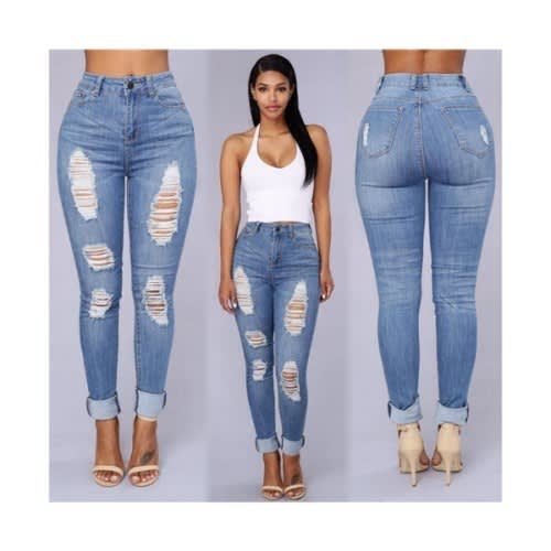 High Waist Ripple Jean
