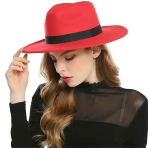 Women's Fedora Hat - Red