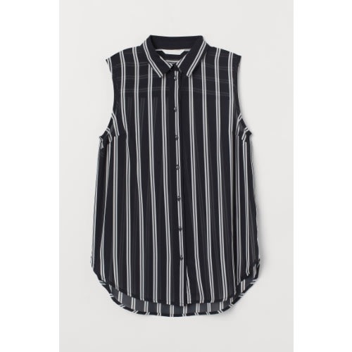 Sleeveless Blouse- Black & White