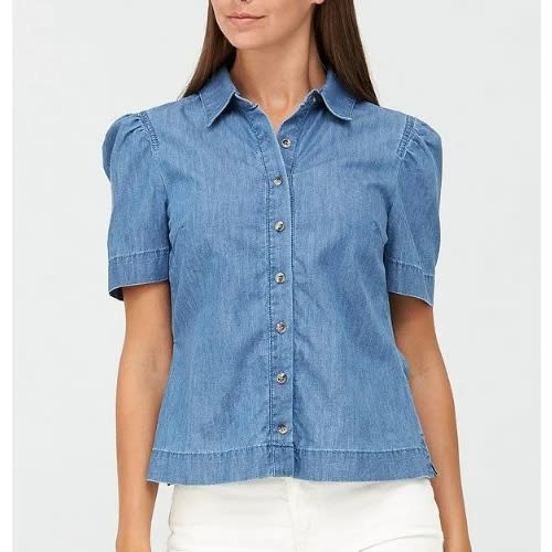 Denim Puff Sleeve Shirt