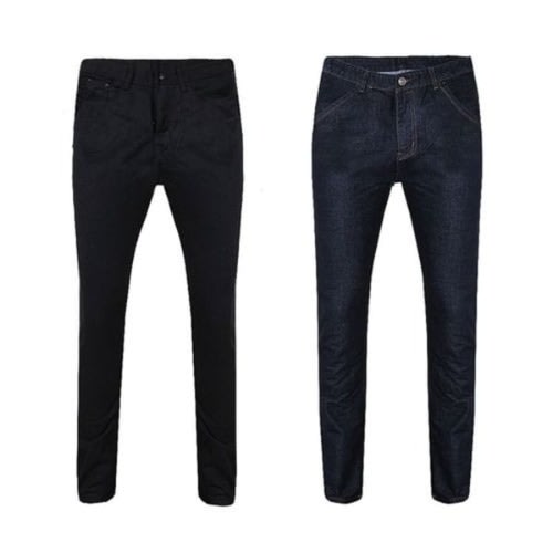 Blue & Black Denim Skinny Jeans For Men