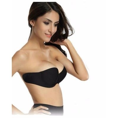 Stick- On Backless Invisible Bra - Black