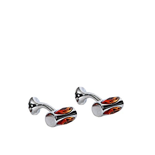 Trendy Steel Detailed Cufflinks With Stone Mc 3149