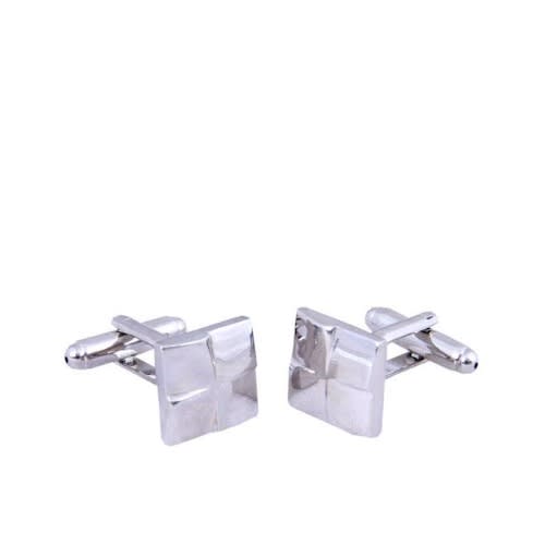 Check Box Stainless Cufflinks -silver -mc 4008