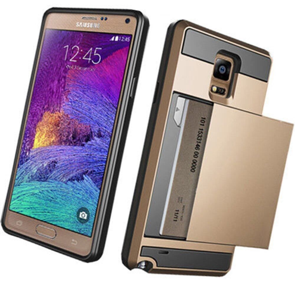 Card Pocket Case Cover Hybrid For Samsung Galaxy Note 4 Plum Plum Blossom