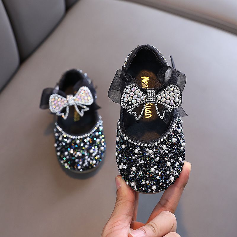 Sharon Girl All Bright Shimmer Birthday Party Shoe - Black