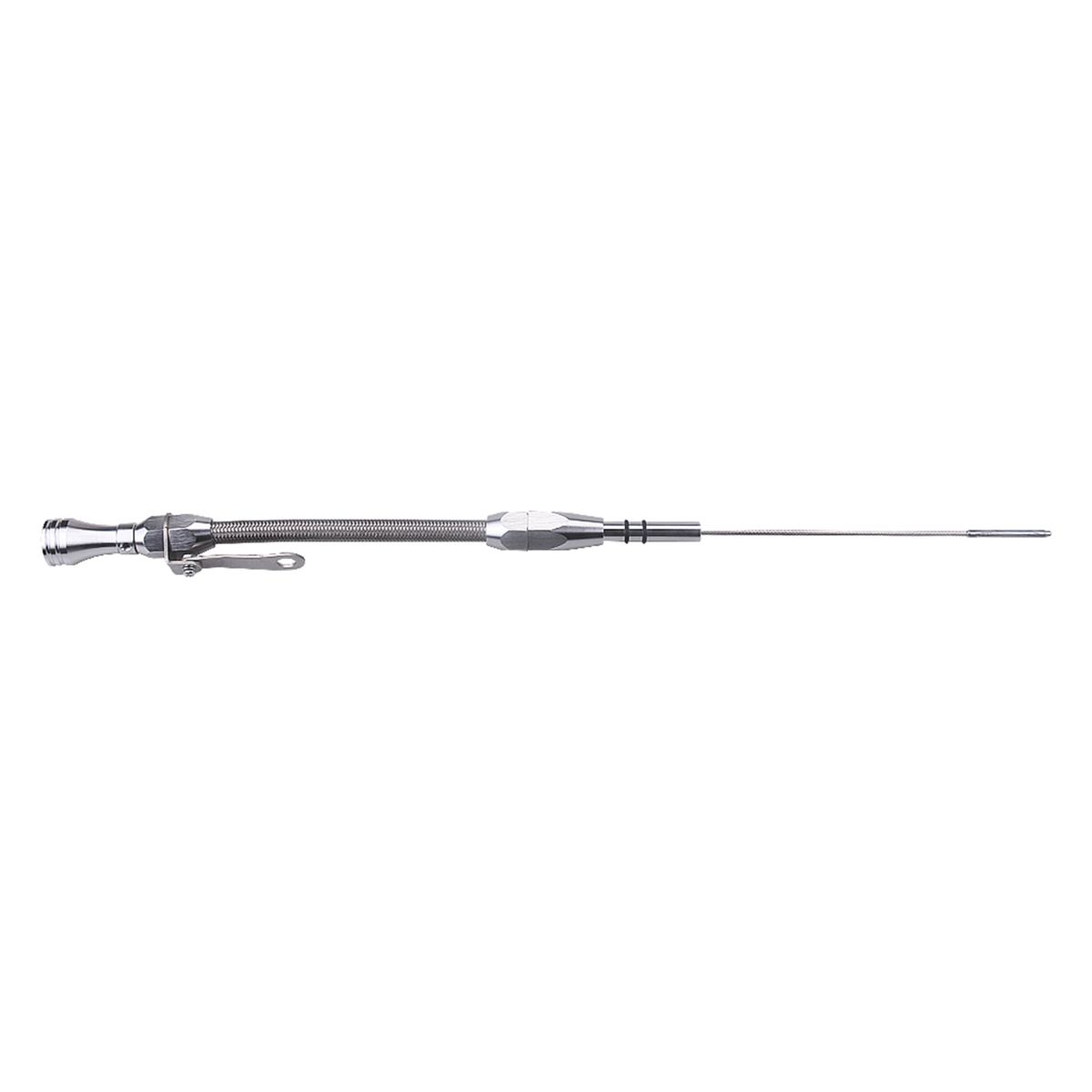 SBC Stainless Braided Firewall Flexible Dipstick Engine Oil