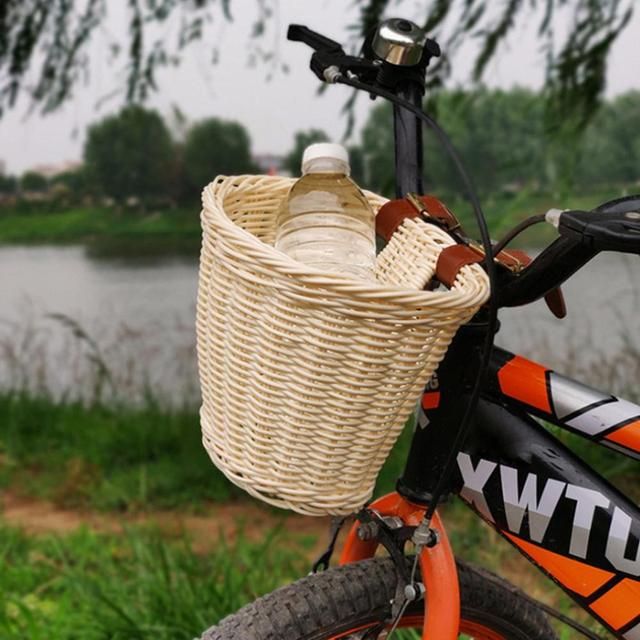 Wicker Bicycle Basket Children Bicycle Front Handlebar Bike